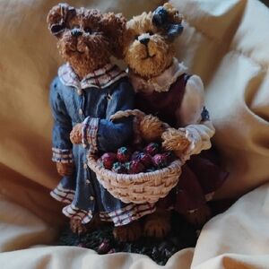 Charming Bear Figurine with Basket